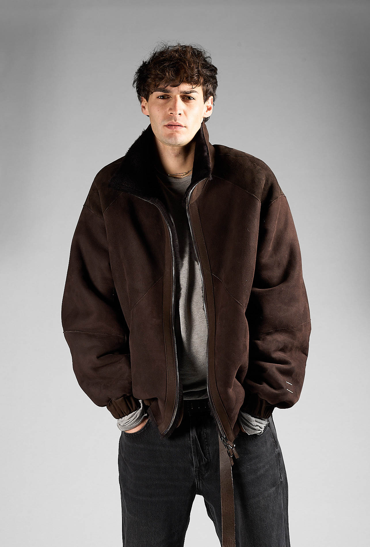 DANIELE BASTA LEATHER AND SILVER JACKET